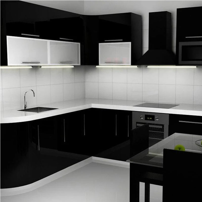 1 5 10m Self-adhesive Film Black Thickened Sticker Furniture Kitchen Qme