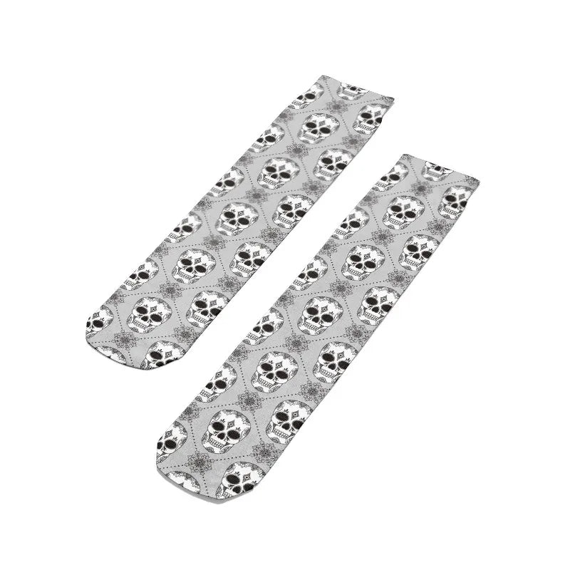 Funny Harajuku Cartoon Skull Socks Cotton Men Women's Colorful Sports Qme
