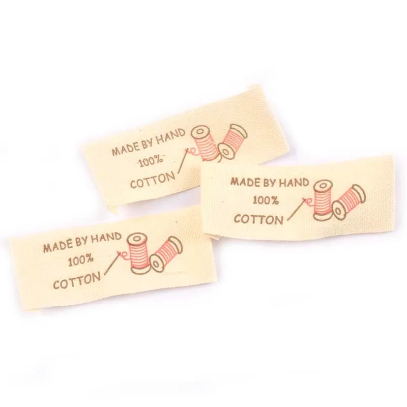 Beige Needlework Cotton Woven Labels For DIY Sewing Garment Fabric Bags Shoes Bags Handmade Clothing Tags Care 50pcs c2182 Qme Antique Copper