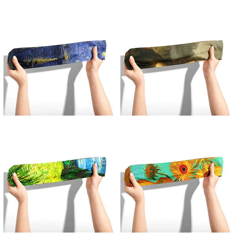 Van Gogh Mural World Famous Painting Sunflower Socks Men Novelty Qme