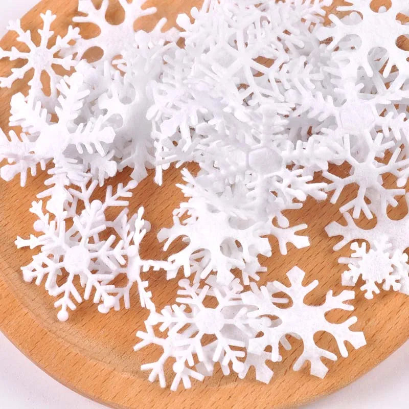 100pcs 15-40mm White Fake Snowflake Christmas Wedding Decoration DIY Scene New Year Xmas Tree Window Scrapbooking Decor c2164 Qme