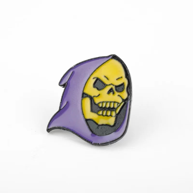 Skeletor Purple Hood Enamel Pins Master Universe Badge Brooch Bag Clothes Lapel Classic Cartoon Jewelry Halloween Gift Wholesale Qme style8