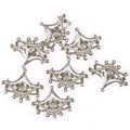 10Pcs/set Gold Silver Flower Filigree Wraps Connectors Metal Crafts For DIY Findings Jewelry Making Handicraft Scrapbook yk0766 Qme silver