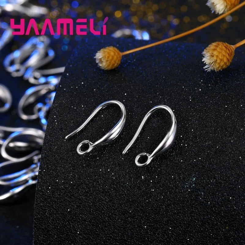 10pcs Simple 925 Sterling Silver Color Ear Hook For Women Diy Creative Earrings Jewelry Accessories Special Sale Wholesale Qme