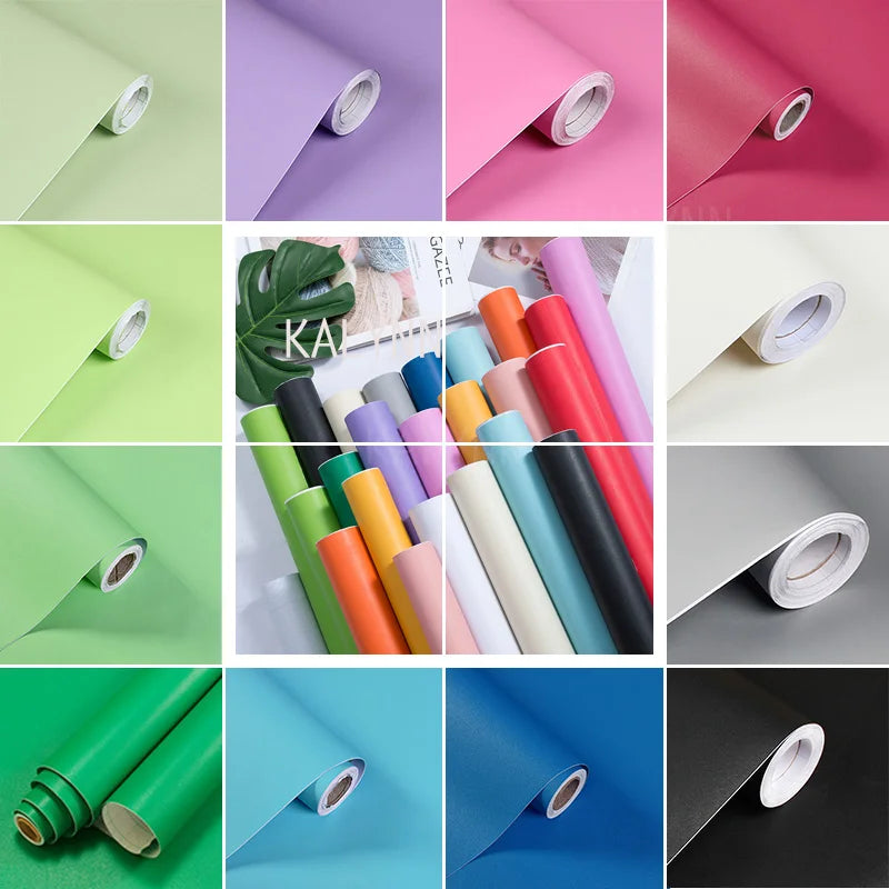 2023 Width Peel Stick Wallpaper Solid Contact Paper Self-adhesive Qme