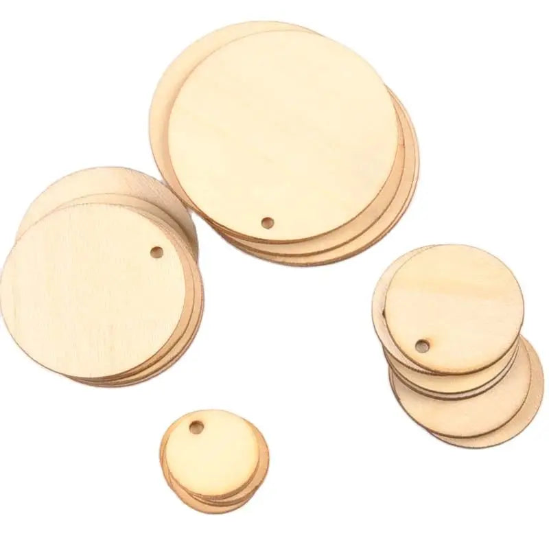 Mix Round Shape Natural Wooden Ornament For Scrapbooking DIY Wood Carfts One Hole Handmade Accessory Home Decoration m2149 Qme