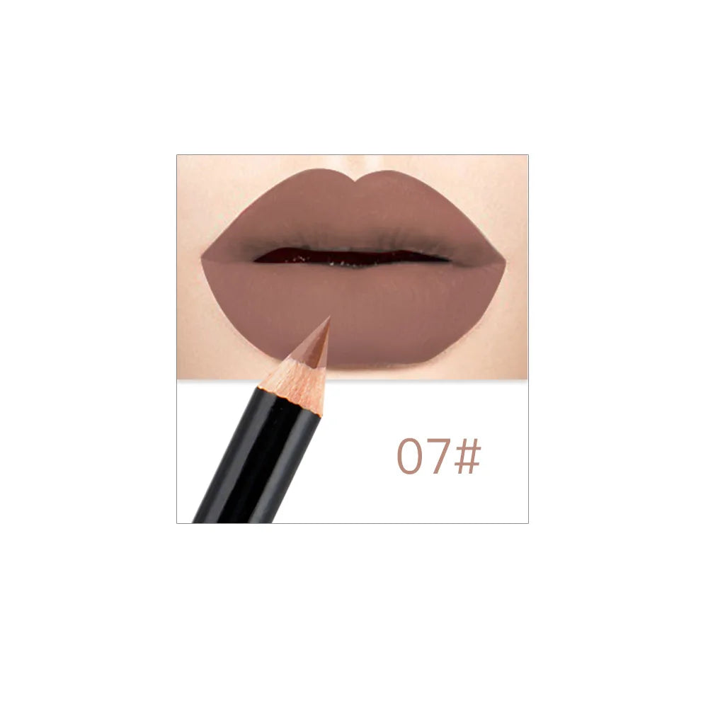 NICEFACE 12 Colors Matte Lip Pencils Nude Lipliner Pencil Waterproof Lipstick Pen Lip Liner Long Lasting Lips Makeup Cosmetics Qme 7