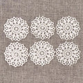 30Pcs Round White Flower Lace Ribbon Applique Mesh Trim For Sewing Accessories Embroidery Patch Party Garment Decor 45mm c1139 Qme 45mm