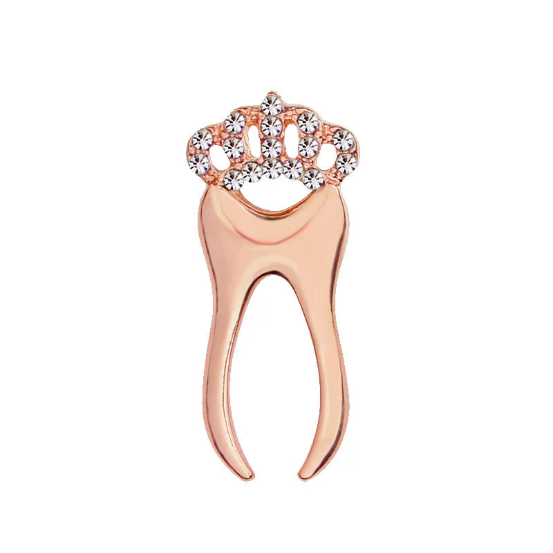 Medical Brooches Collection Crystal Uterus Microscope Scalpel Stomach ECG Tooth Pins Jewelry for Doctor Nurse Badge Wholesale Qme teeth G