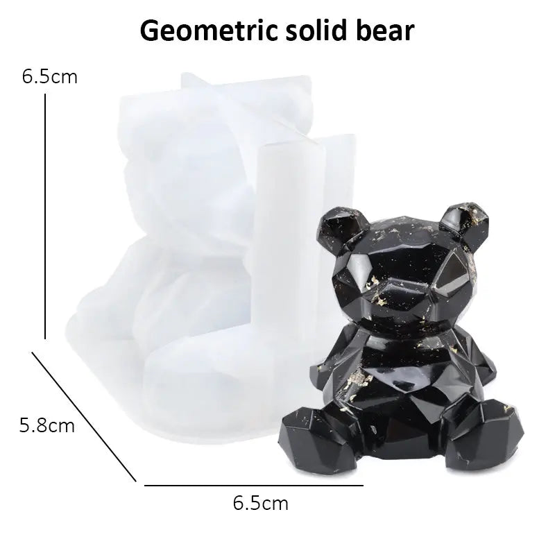 Stereoscopic Animal Resin Molds Silicone Bear Casting Molds Epoxy Resin Mold for Keychains DIY Handmade Resin Jewelry Supplies Qme Bear 1