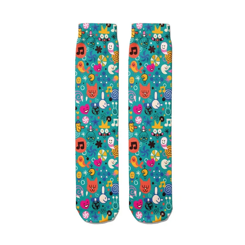 Cute Anime Cartoon Adventure Socks Yellow Street Role Playing Comics Qme style2 One Size China Mainland