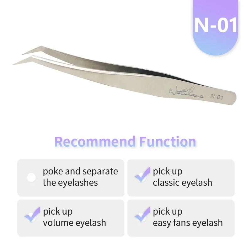 NATUHANA Anti-static Straight Eyelash Extension Tweezers Industrial Qme N-01