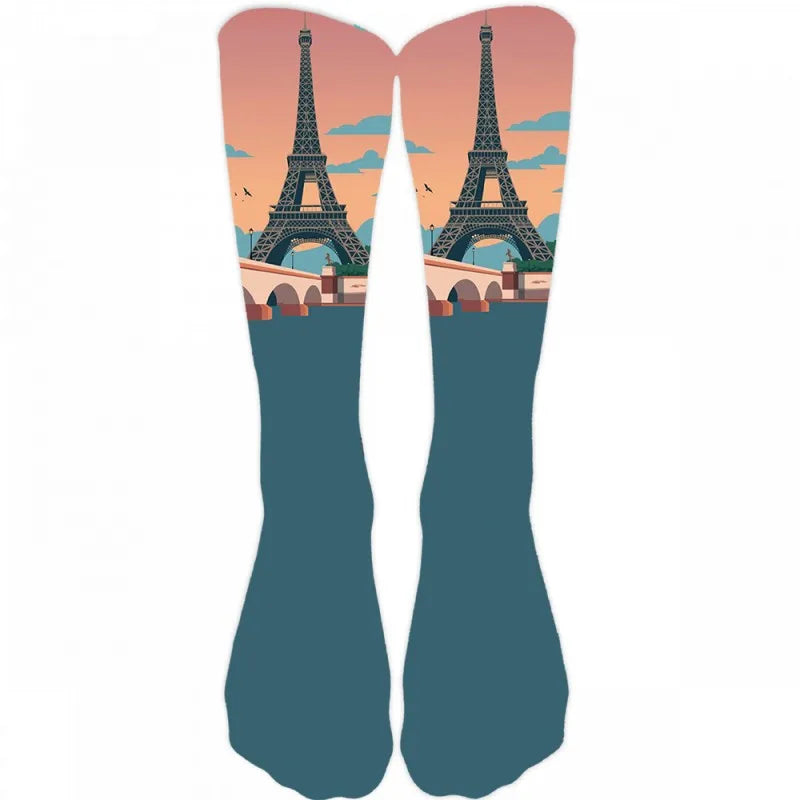 Novelty Hip Hop Harajuku Socks Cartoon Lighthouse Personalized Kawaii Qme