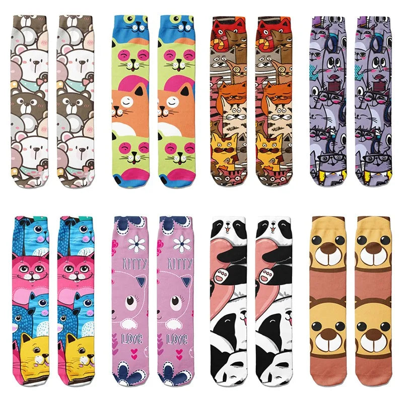Fashion Cartoon Women's Breathable Socks Kawaii Bear Cute Animal Qme