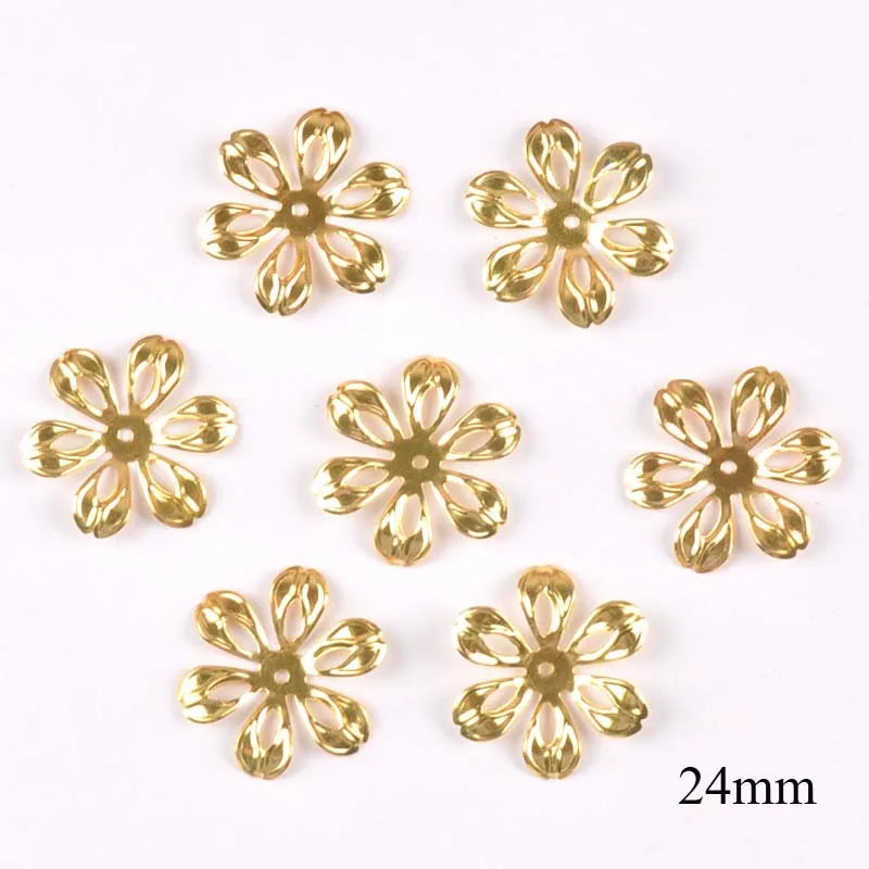 20pcs 10 Style Metal Crafts Wraps Filigree Flowers Connectors Embellishments For Scrapbooking DIY Home Decor Handicraft yk0762 Qme 6 Gold