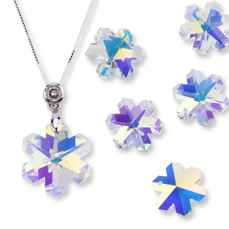 15pcs/lot 20mm 6704 Snowflake Pendant crystal charms glass beads rhinestone gems for Earring making DIY jewelry accessories Qme