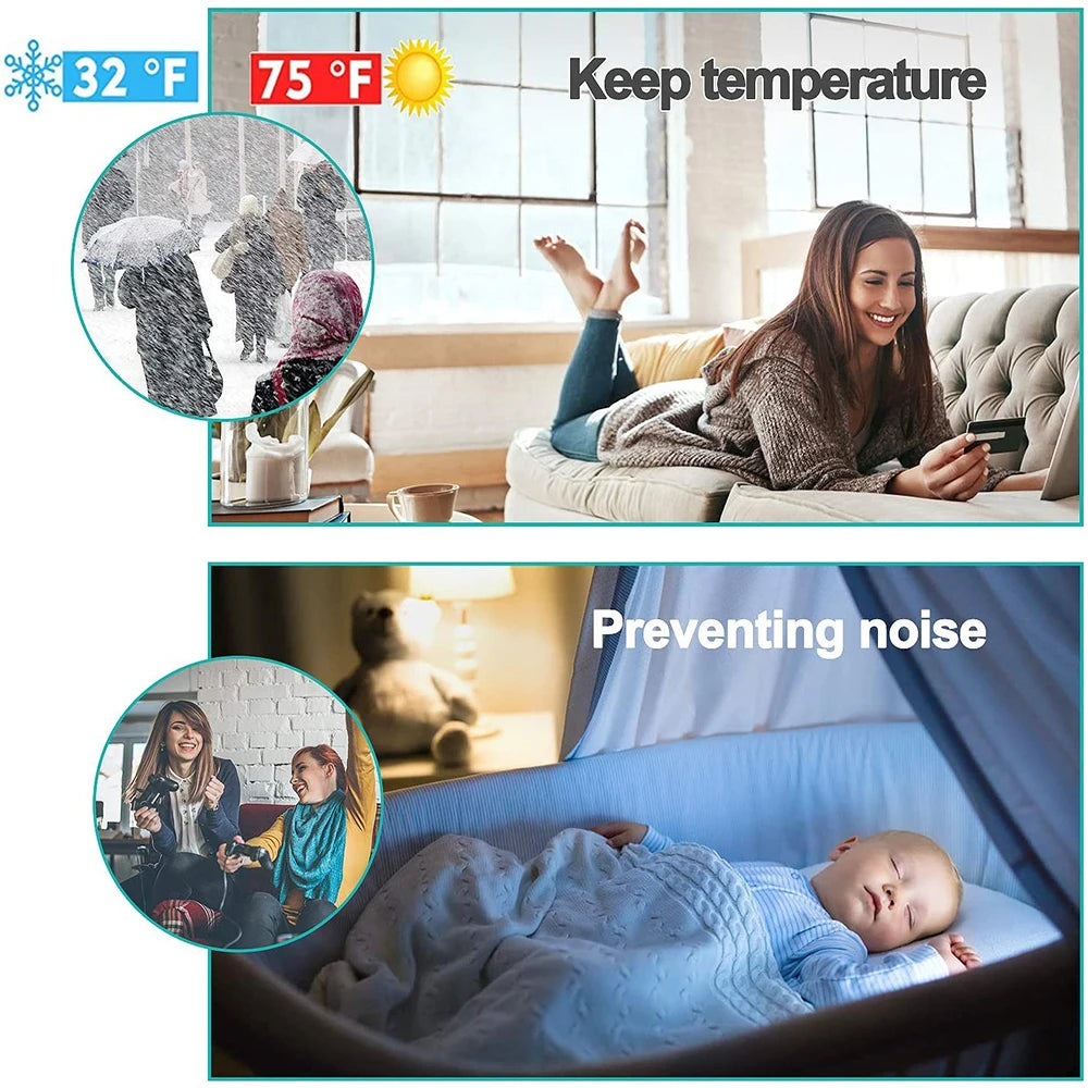 Under Door Draft Stopper Strong Adhesive Dust and Noise Insulation Weather Stripping Energy Saving Wind Blocker Seal Tool Qme