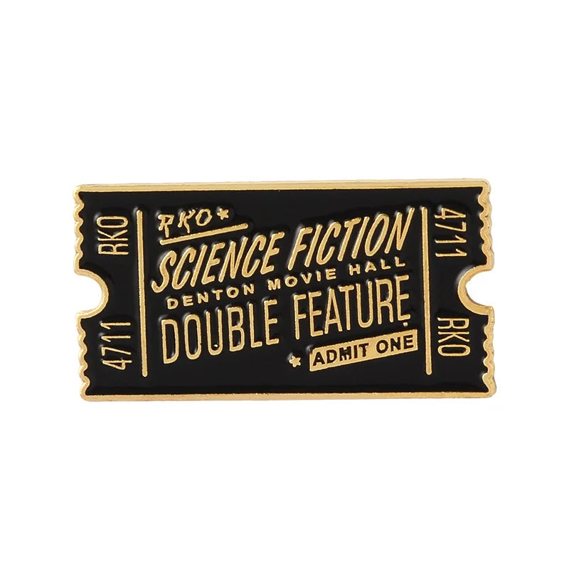 Rocky Horror Enamel Pin Red Black Movie Ticket Badge Brooch Lapel Pin Denim Shirt Collar Science Fiction Jewelry Gift Wholesale Qme style 1