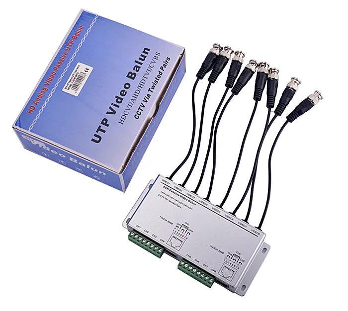 ESCAM 8CH HD CVI/TVI/AHD Passive Transceiver 8Channels Video Balun Adapter Transmitter BNC To UTP Cat5/5e/6 Cable 720P 1080P Qme
