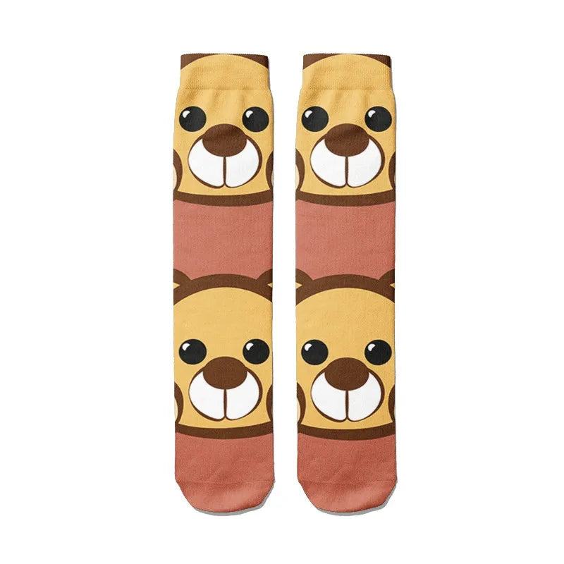 Fashion Cartoon Women's Breathable Socks Kawaii Bear Cute Animal Qme