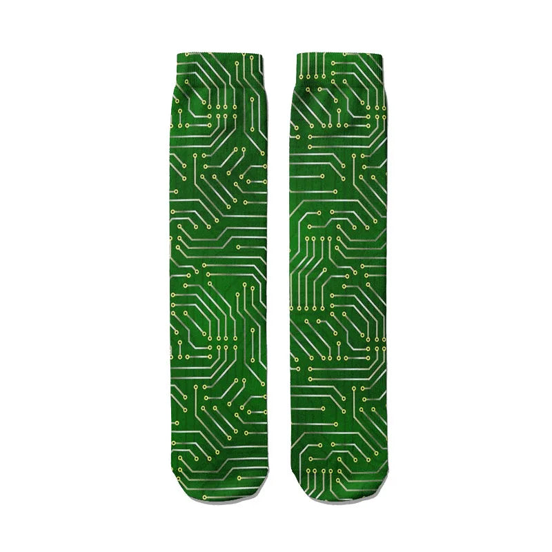 Novelty Funny Peacock Graphic Socks Women Straight Sock Unisex Qme style5
