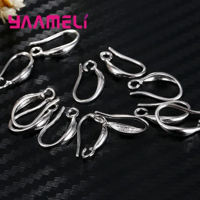 10pcs Simple 925 Sterling Silver Color Ear Hook For Women Diy Creative Earrings Jewelry Accessories Special Sale Wholesale Qme