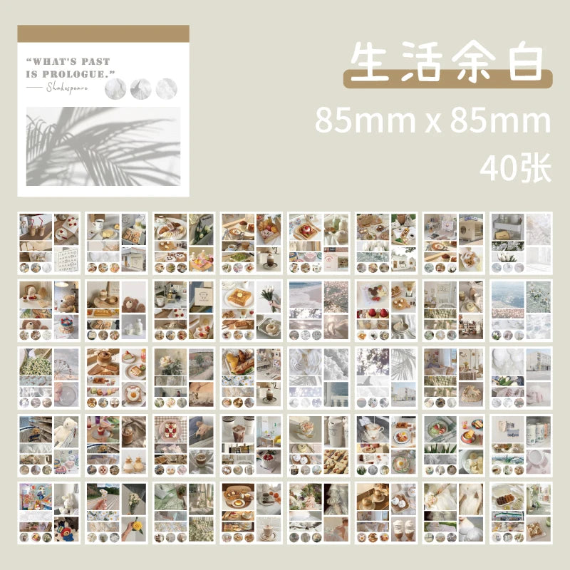 50sheets 50 Patterns Washi Paper Ins Stickers Book Aesthetic Scenery Sticker for Scrapbooking Journals Album Diary DIY Paers Qme 3