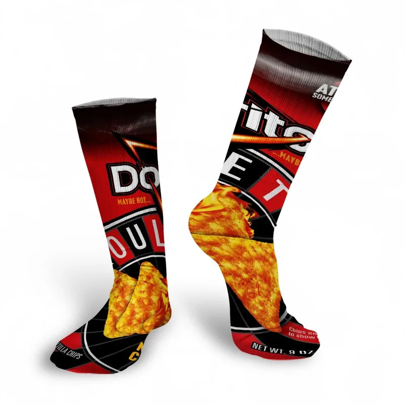 Creativity Long Socks Female Art 3D Printed Potato Chips Tomato Qme style1 One Size China Mainland