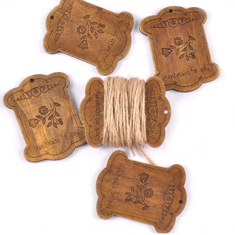 5Pcs/lot Flower Pattern Brown Wooden Bobbin Spools Cord Wire Sewing For Thread String Ribbons Reel Flat Spool Home Decor 68*53mm Qme 1