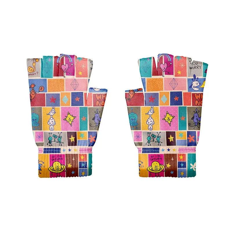 Women Men Cartoons Knitted Gloves Unisex Cute Cycling Finger Autumn Qme style5 One Size China Mainland