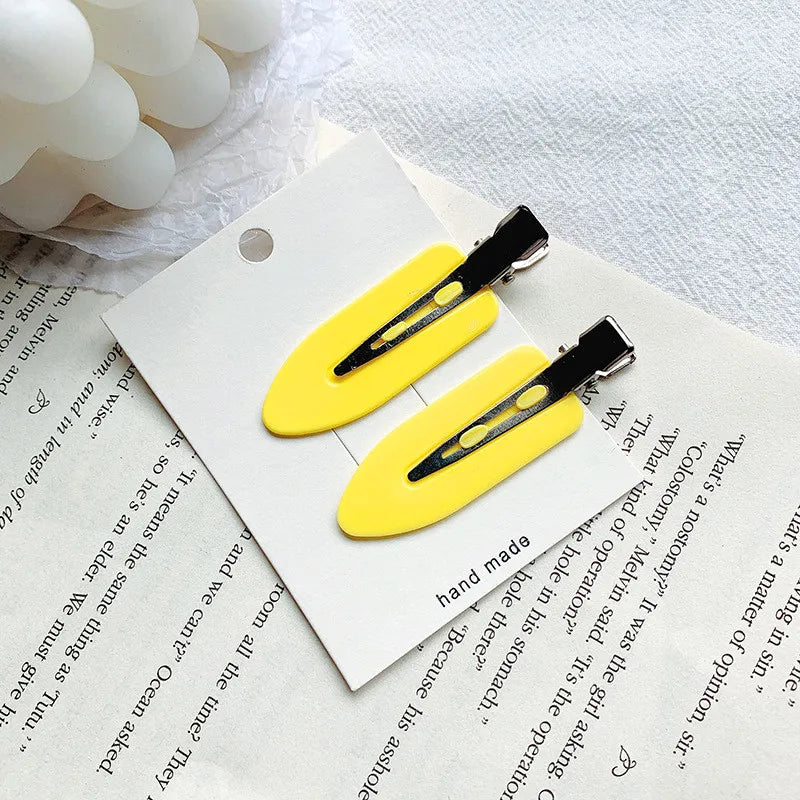 4/2pcs No Bend Seamless Hair Clips Side Bangs Fix Fringe Barrette Makeup Washing Face Accessories Women Girls Styling Hairpins Qme 2pcs-Yellow