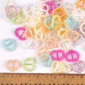 100Pcs Heart/Oval beads plastic Buckles sewing accessories Buckles for Hair DIY Jewelry Wedding Card Ribbon Decorative c2474 Qme 16x17mm-2