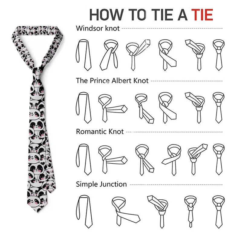 Funny Harajuku 3D Printing Cute Cartoon Men Tie Polyester Necktie Qme