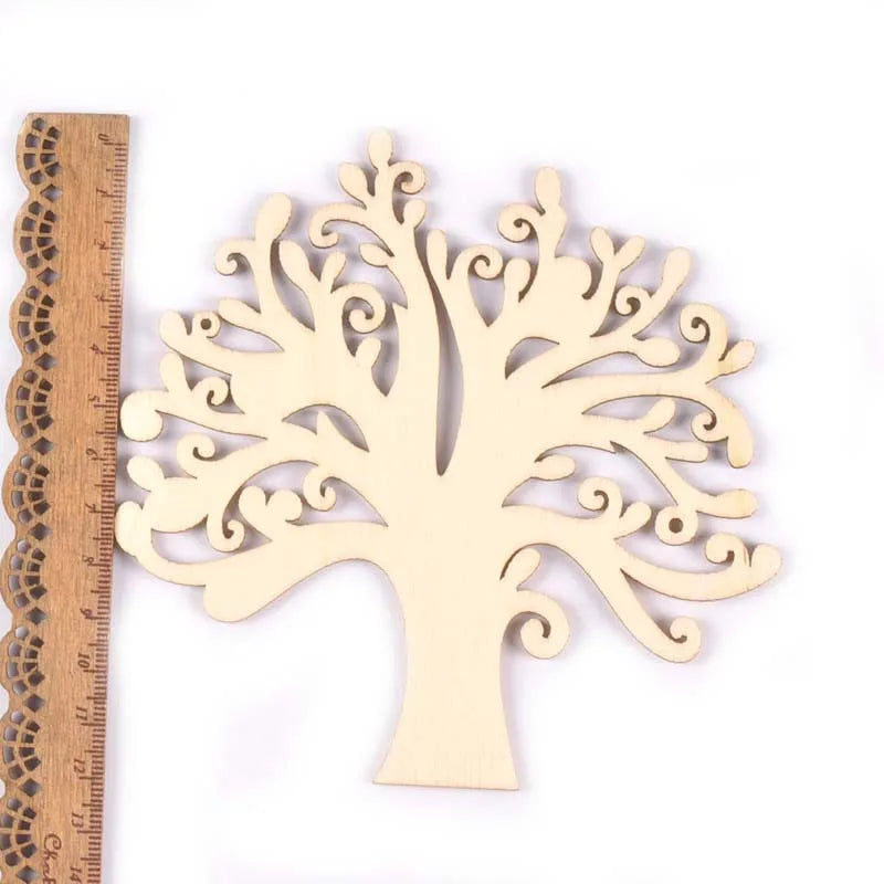 5Pcs Blank Tree Wood Craft Supplies For Hanging Pendants Natural Wooden Ornaments Xmas Snowflake DIY Home Decor Kid Gifts m2621 Qme