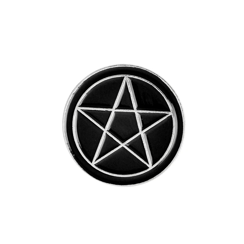 Handmade Punk Witch Ouija Moon Tarot BooK New Goth Style Lapel Enamel Pins Badge Denim Jacket Jewelry Gifts Brooch for Women Men Qme PENTACLE
