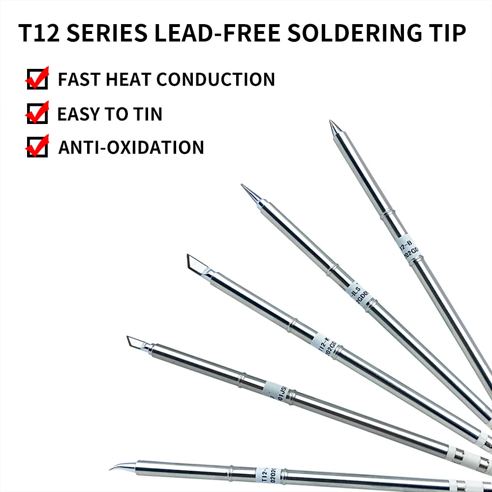 Lefavor T12 Series Soldering Iron Tips FX951 FX-952 Station Qme