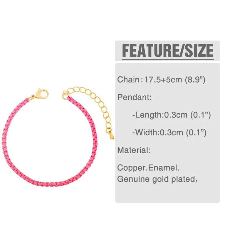 New Products European and American Personality Bohemian Candy Color Necklace Clavicle Chain ins Lady Naked Chain Bracelet DIY Qme