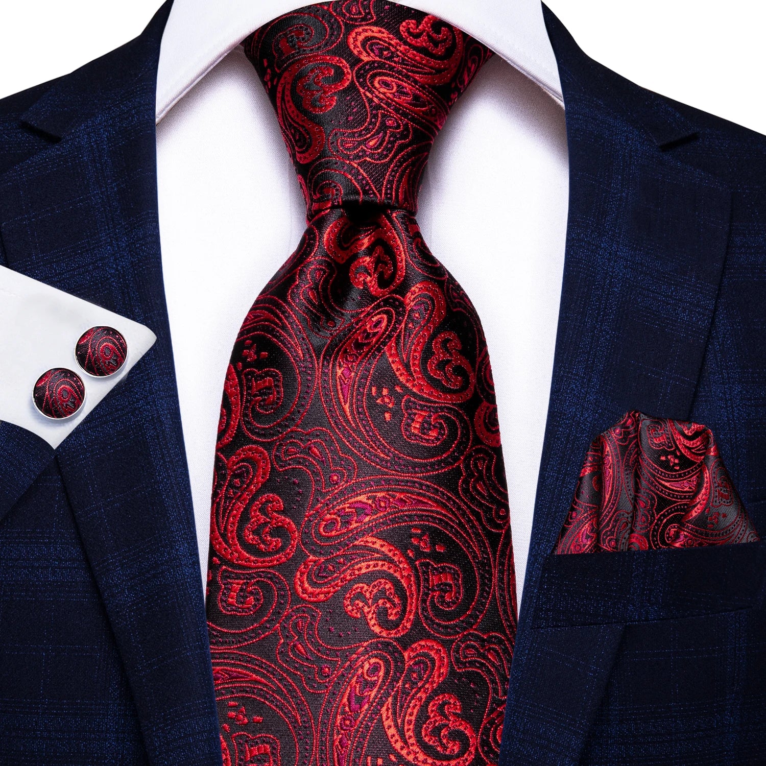 Hi-tie Paisley Wine Red 100 Silk Men's Tie Neckties Ties Men Formal Qme SN-0314