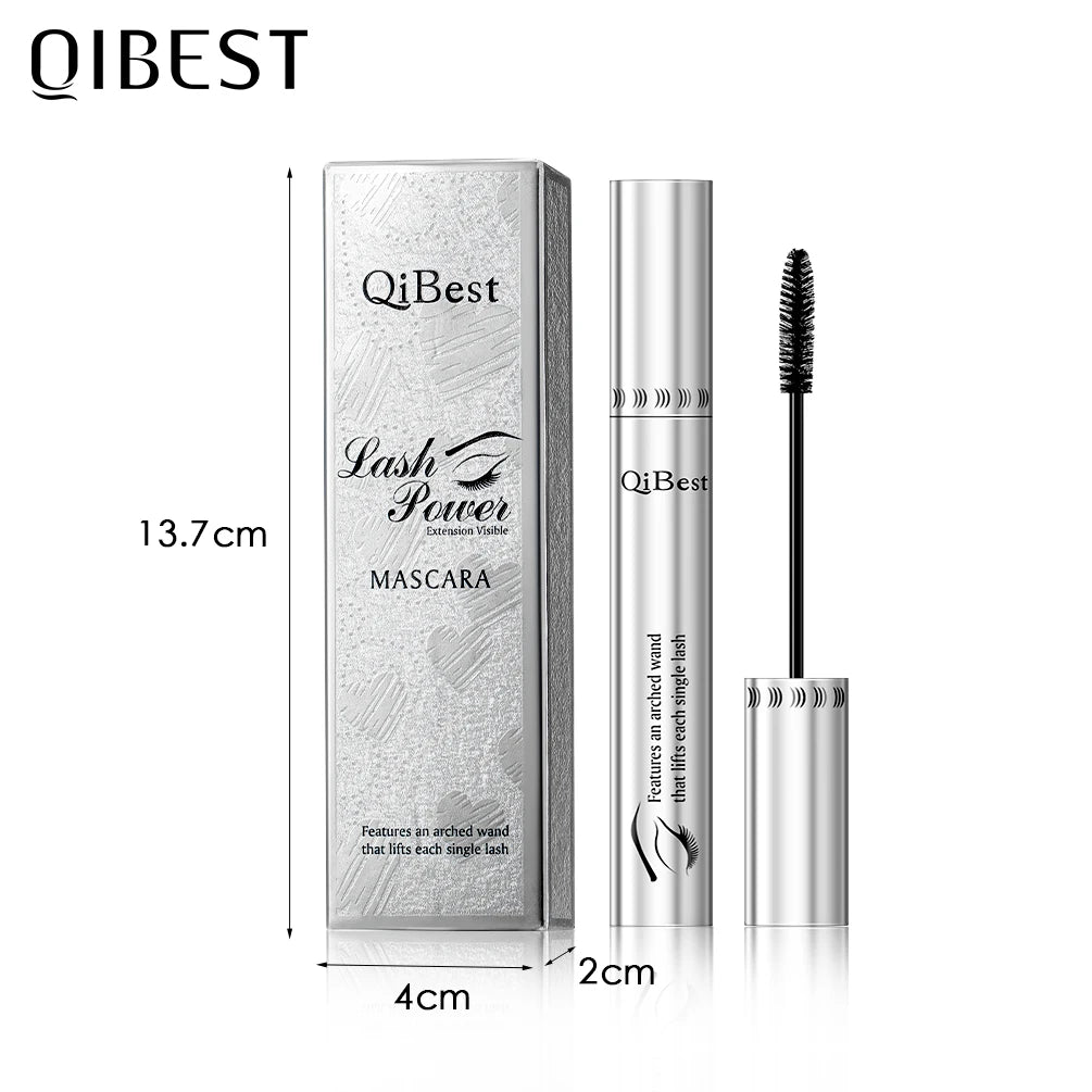 QIBEST Waterproof Mascara Black Eye Makeup Rimmel 4D Eyelash Cosmetics Curling Thick Mascara Eyelashes Silk Fiber Volume Mascara Qme