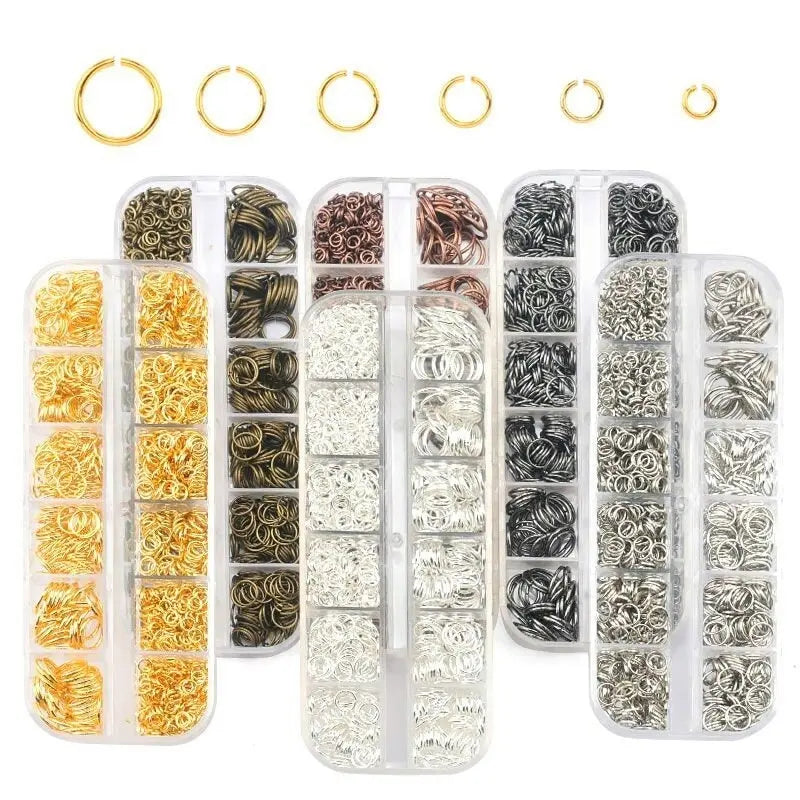 1050Pcs 0.7mm plated color Open Jump Rings Mixed 4mm 5mm 6mm 7mm 8mm 10mm iron Split Rings For DIY Jewelry Making 6 colors Qme