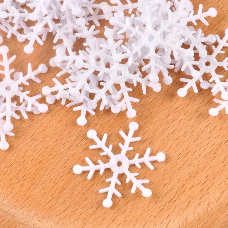 100pcs 15-40mm White Fake Snowflake Christmas Wedding Decoration DIY Scene New Year Xmas Tree Window Scrapbooking Decor c2164 Qme 9 30mm