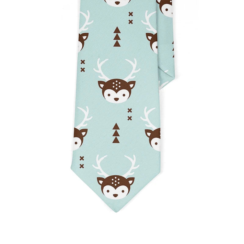 Fashion School Skinny Ties Boys Girls Casual Cartoon Zebra Monkey Qme
