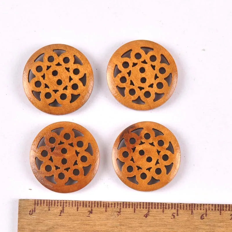 20pcs Mix Retro Color Wood Buttons Sewing Apparel Accessories Wooden Ornament for DIY Scrapbooking Craft Button Decoration m2212 Qme
