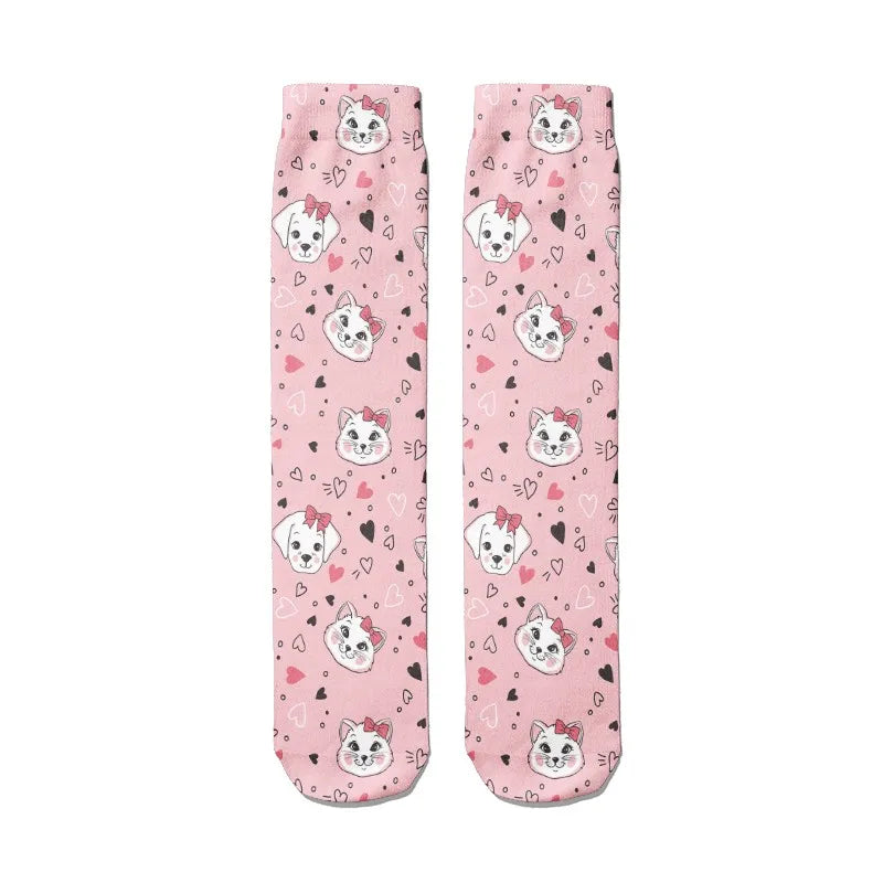 Creative Korean Cartoons Cute Panda Women's Socks Casual Cotton Funny Qme style4 One Size China Mainland