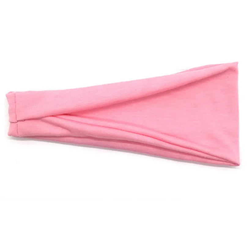 Women Cotton Head Band Fashion Hair Bands Woman Solid Turban Twist Qme Pink 10cm-22cm
