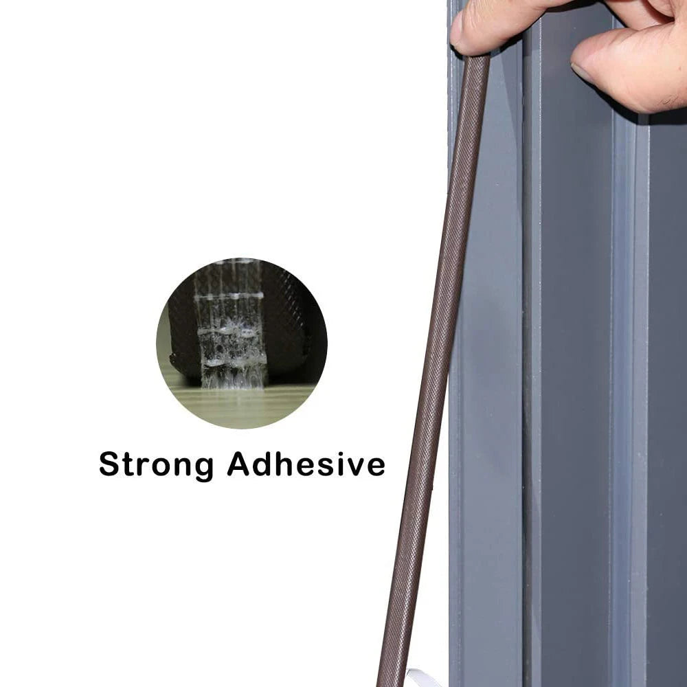 6M PU Acoustic Foam Window Seal Strip Self-Adhesive Noise Reduction Impact Resistance Door Gap Strip Dustproof Weatherstripping Qme