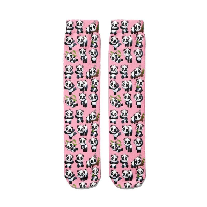 Funny Cute Printing Cartoons Panda Socks Unisex Animal Dog Cat Bear Qme style3 One Size China Mainland