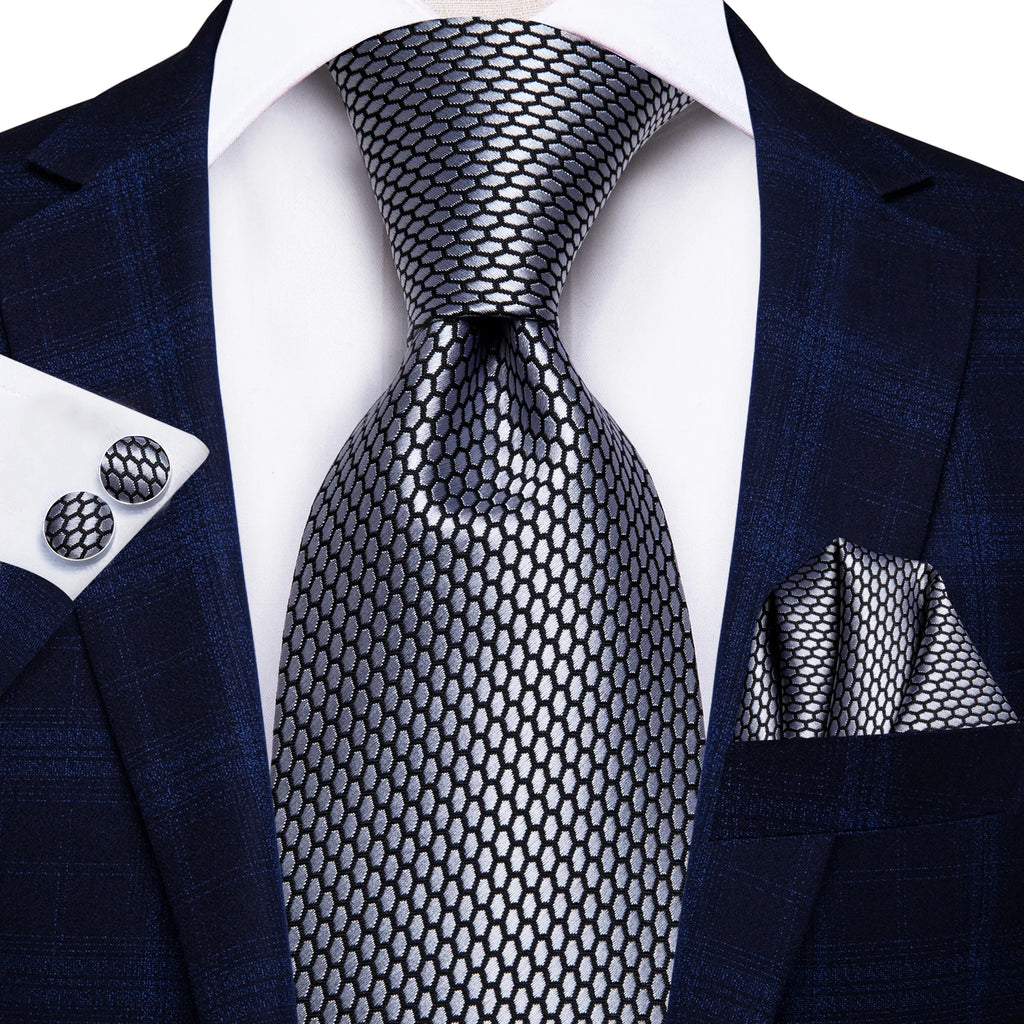 Blue Business Solid Plaid Striped Men's Tie Necktie Ties Men Formal Qme