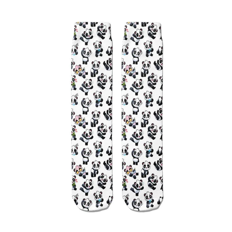 Funny Cute Printing Cartoons Panda Socks Unisex Animal Dog Cat Bear Qme style5 One Size China Mainland
