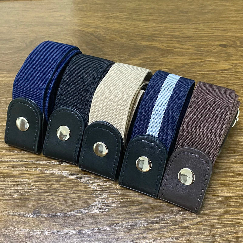 Belts Women Buckle-free Waist Jeans Pants No Buckle Stretch Elastic Qme
